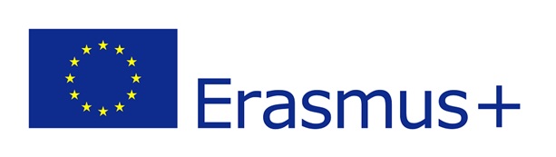 Logo Erasmus i flaga Unii Europejskiej