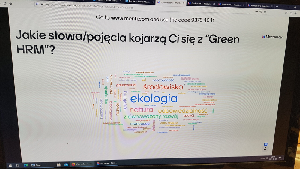 Zdjęcie z Webinarium "Zielone wyzwania dla organizacji"