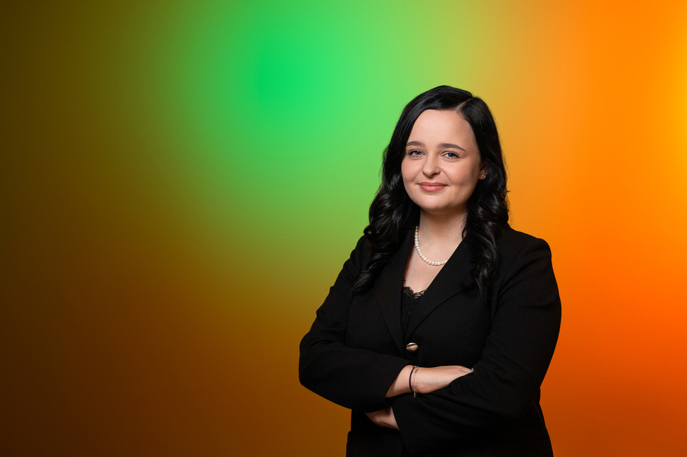 Julia Nowocień – UniLodz ambassador dressed in black