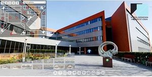 Zrzut ekranowy prezentujący pierwszy spacer wirtualny Wydziału Zarządzania UŁ Zrzut ekranowy prezentujący pierwszy spacer wirtualny Wydziału Zarządzania UŁ